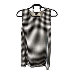 J. Jill Black White Gingham Checked Sleeveless Tunic Size Small